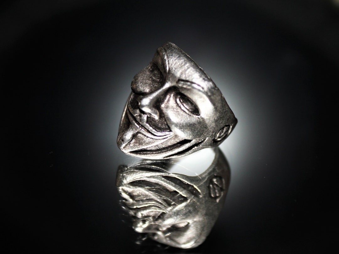 Anonymous Ring / V for Vendetta / Handmade Silver Men Jewelry / Guy ...