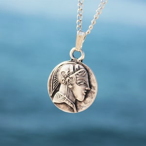 Attica / Tetradrahmi / Gold Athena Coin Necklace / Athena and Pegasus Vintage Ancient Greek / Ares Medallion / God of War / Aries Mythology