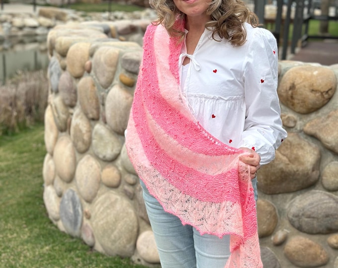 Strawberry Bay Shawl Digital Knitting Pattern