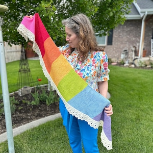 Rainbow Bridge Shawl knitting digital pattern