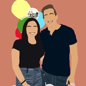 CUSTOM VECTOR ART ilustración digital / retrato personalizado ilustración digital / retrato de dibujos animados / arte digital imprimible / Día de San Valentín