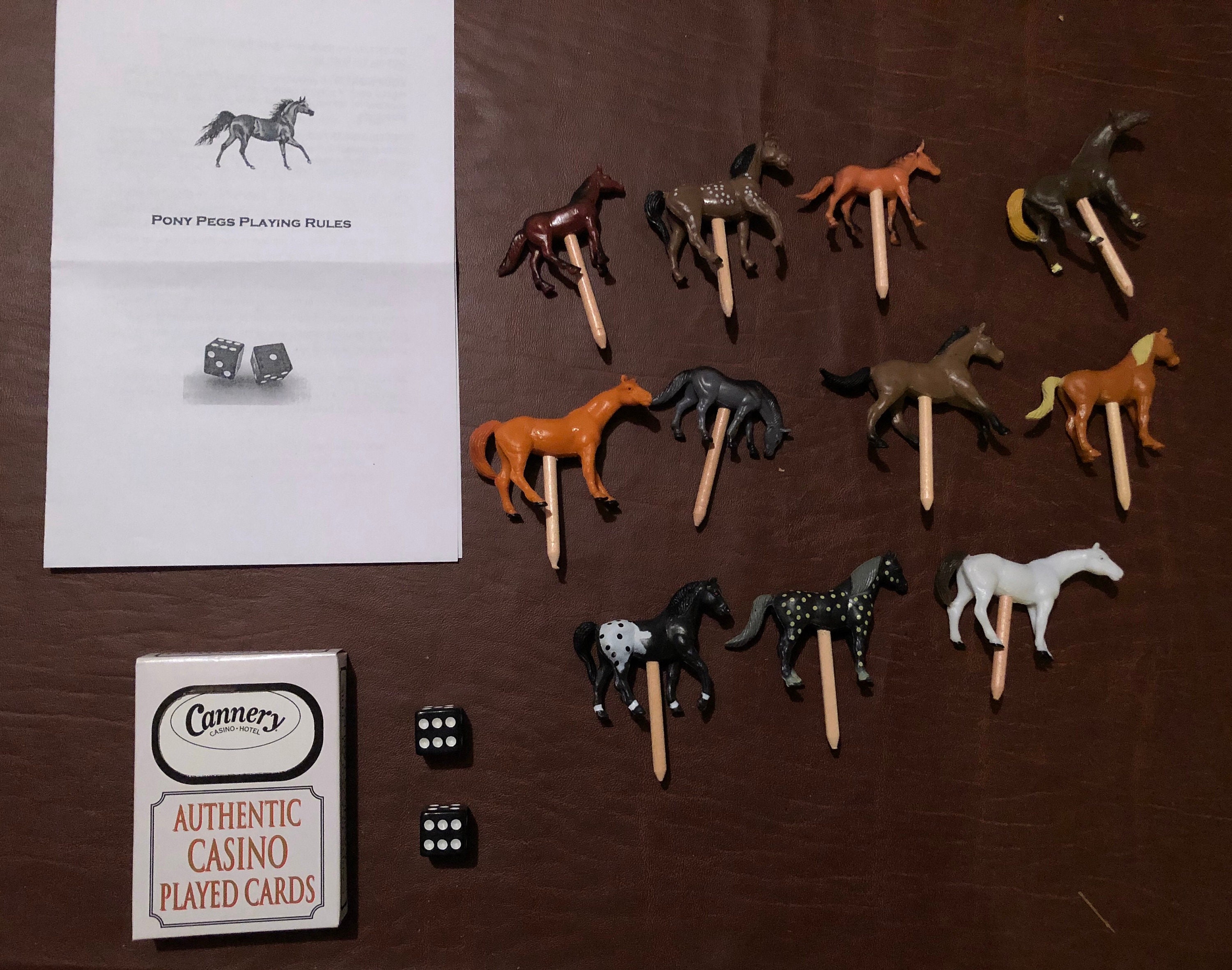 Horse Racing. Dice Game. Pony Pegs.