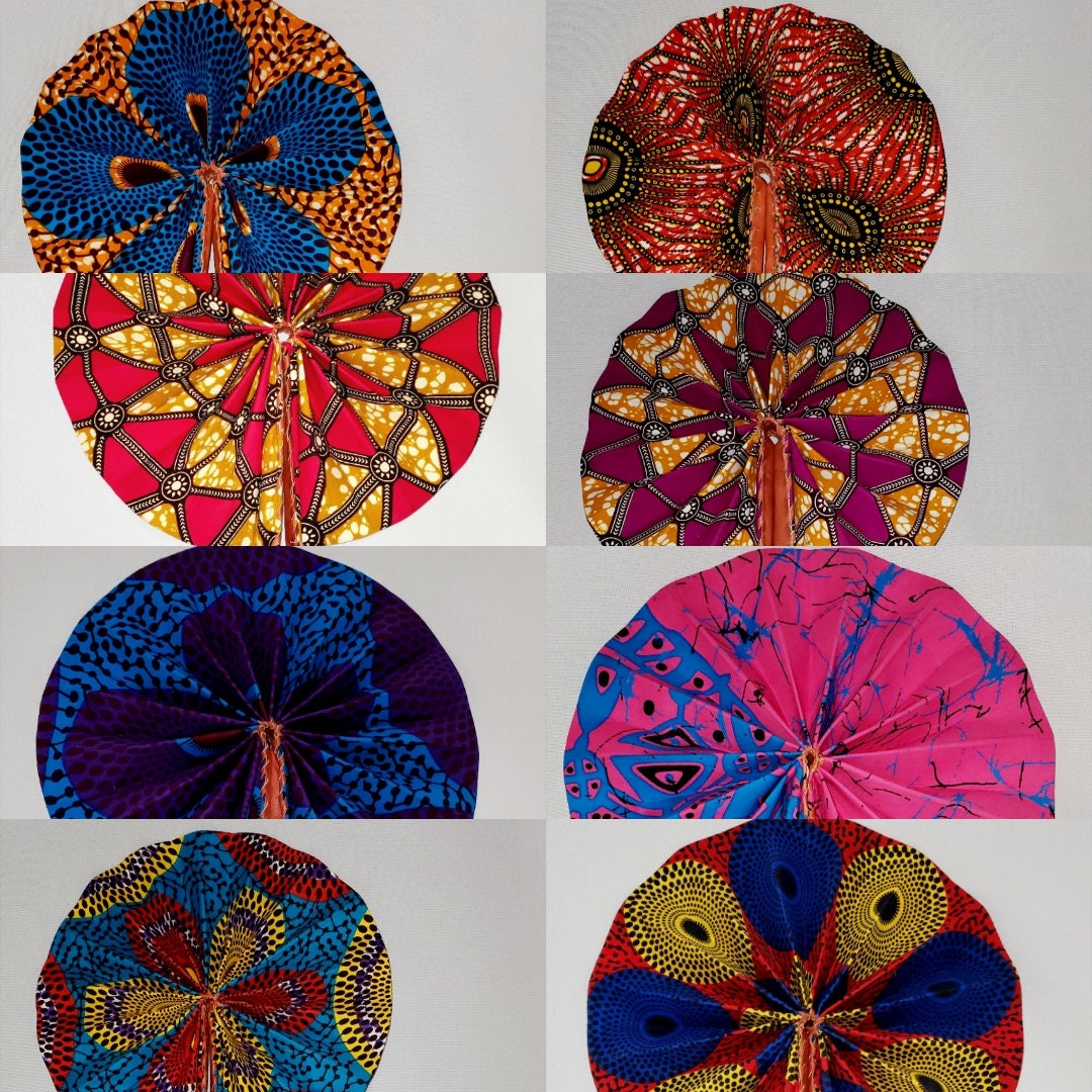 Ankara Fabric Fans/ African Fabric Fan/ Fabric Fan/ Made in Africa