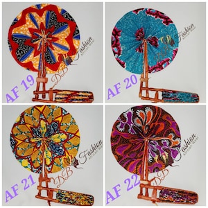 Ankara fabric fans/ African fabric fan/ Fabric fan/ Made in Africa/ Fabric leather fan/ Ankara fan/ African Fabric fan, wedding Favors