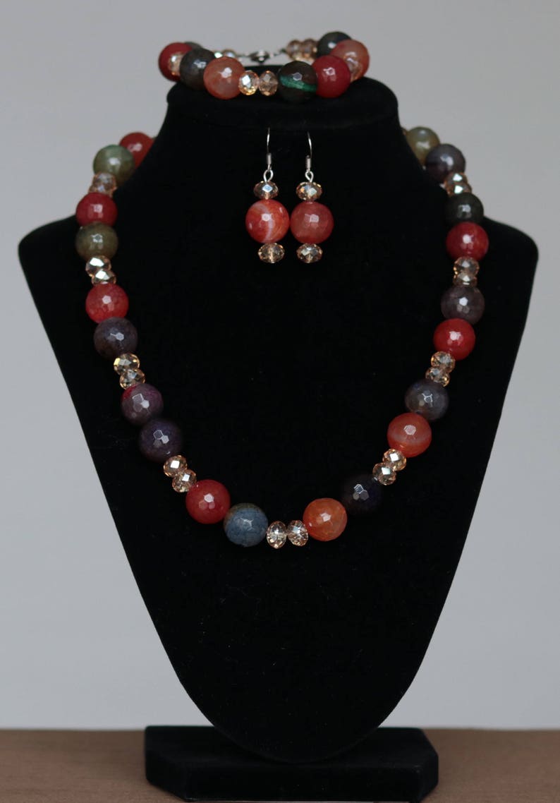 silver jewelry sets Six Strands Shine Ball Necklace&Bracelet african jewelry set jewellery 4