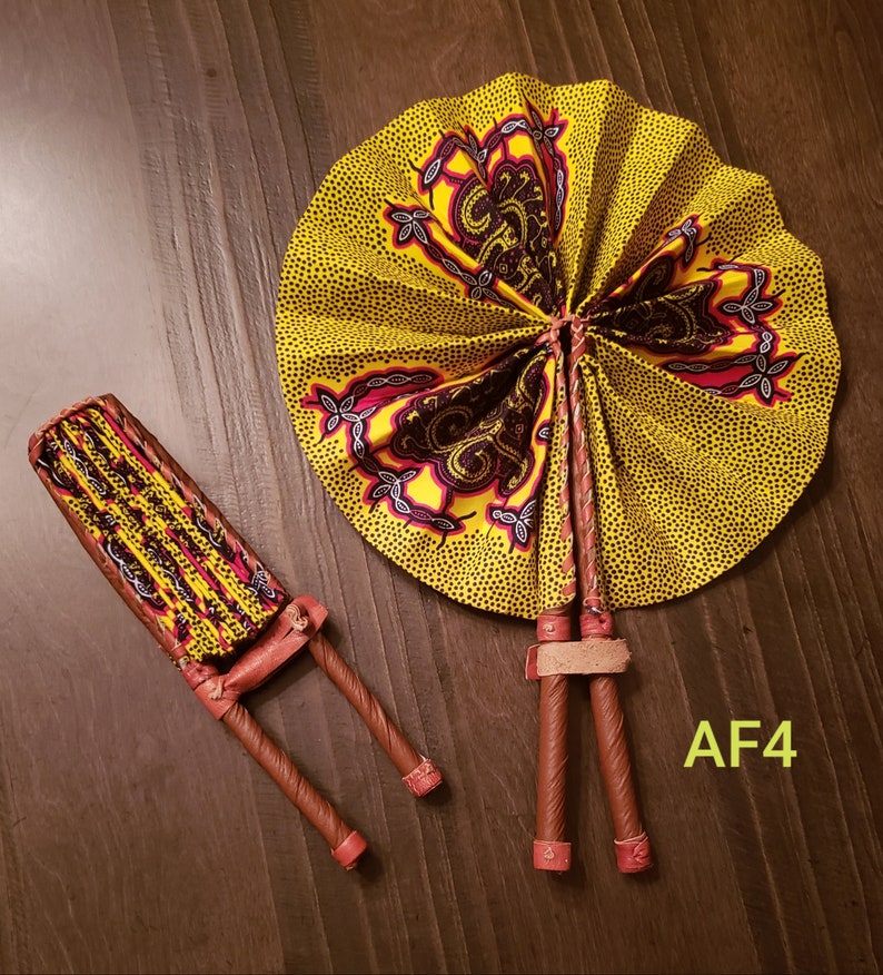 wedding Favors Ankara fabric fans African fabric fan Fabric fan Made in Africa Fabric leather fan Ankara fan African Fabric fan