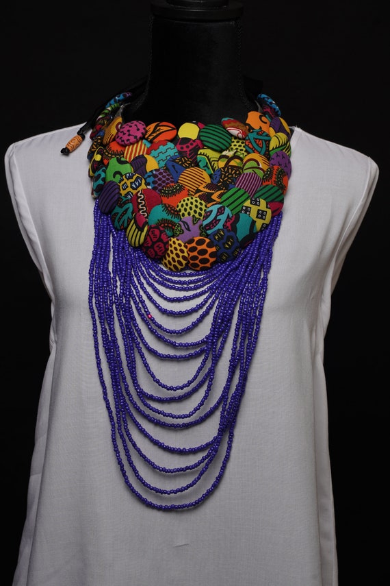 African button necklace clearance