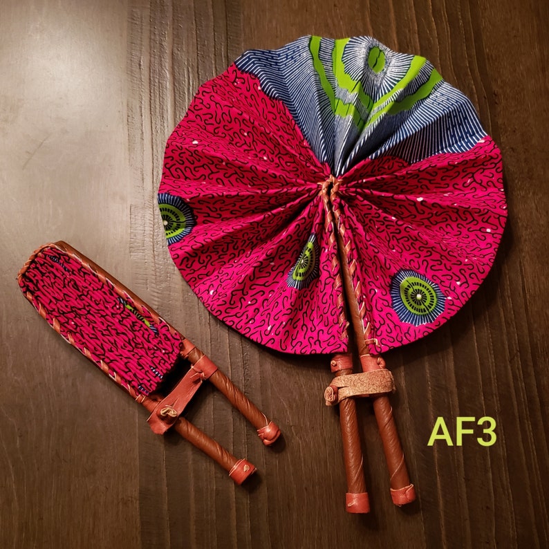 wedding Favors Ankara fabric fans African fabric fan Fabric fan Made in Africa Fabric leather fan Ankara fan African Fabric fan