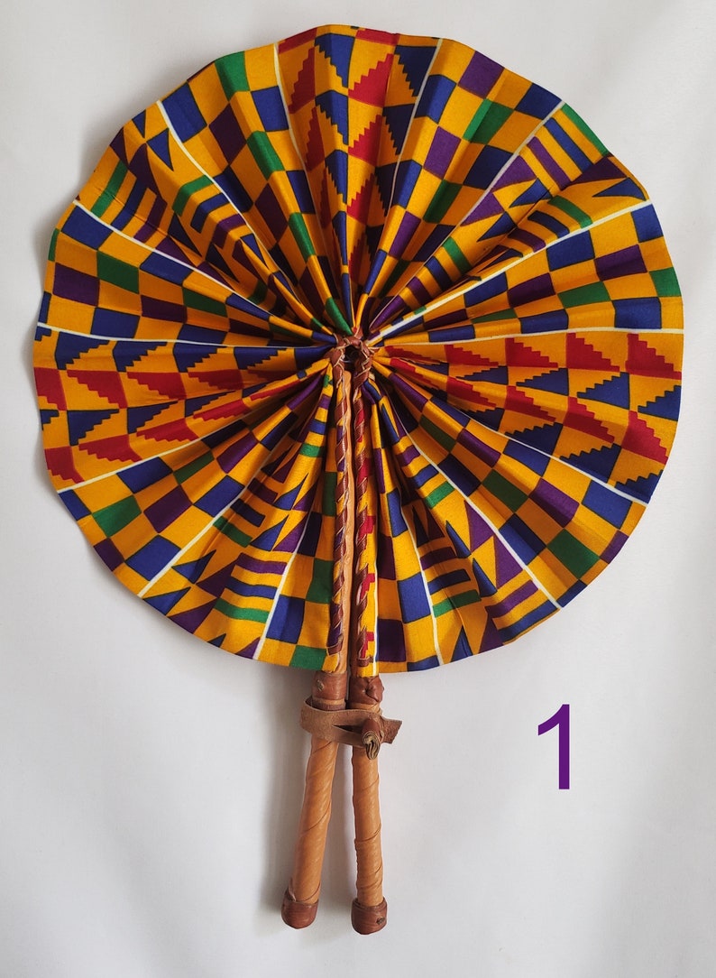 Ankara fabric fans/ African fabric fan/ Fabric fan/ Made in Etsy