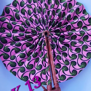 Pink & Green Ankara fabric fan/ African fabric fan/ Fabric fan/ Red  Fan/ Fabric leather fan/ Ankara fan/ African Fabric fan, wedding Favors