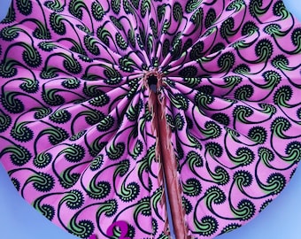 Rosa & grüner Ankara-Stoff-Fan / afrikanischer Stoff-Fan / Stoff-Fan / Roter Fan / Stoff-Leder-Fan / Ankara-Fan / afrikanischer Stoff-Fan, Hochzeit Gefälligkeiten