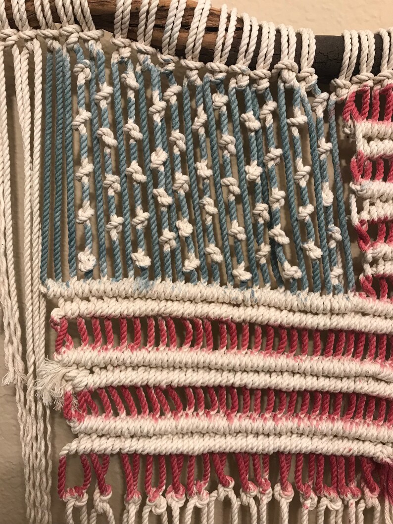 American flag macrame flag decor macrame wall hanging Etsy