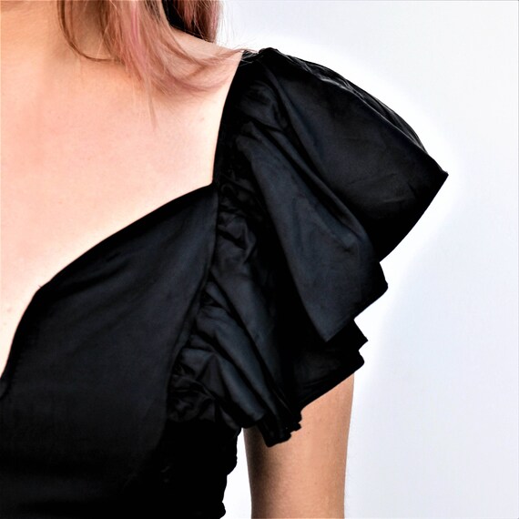 Vtg 80's Glam Black Evening \\ Vintage Party Dres