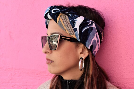 Vtg 90's Wave Print Scarf \\ One Of A Kind Vintage