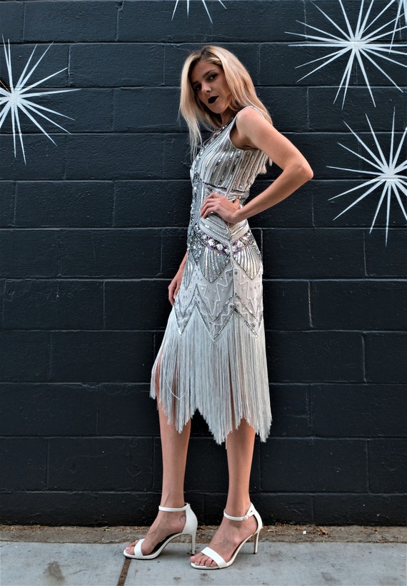 green sequin gown