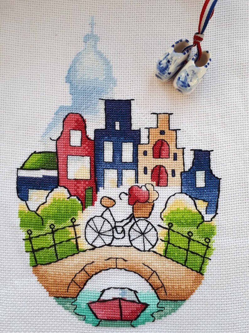 Cross Stitch Pattern amsterdam Walks 1 DMC Cross Etsy