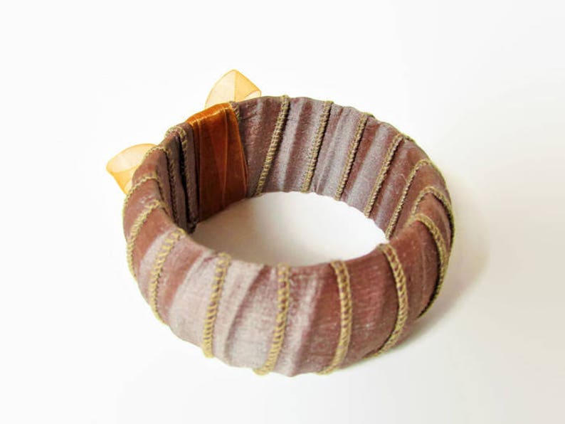 Real Silk Boho Bangle Bracelet Fabric Bangle