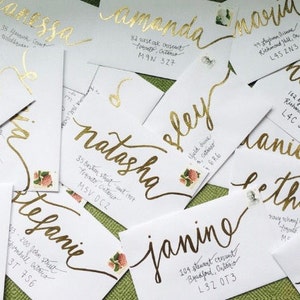 Custom Envelope Calligraphy/ Hand Lettering Embossing, Custom Handwritten, Personalized Calligraphy Invitation (weddings/events)