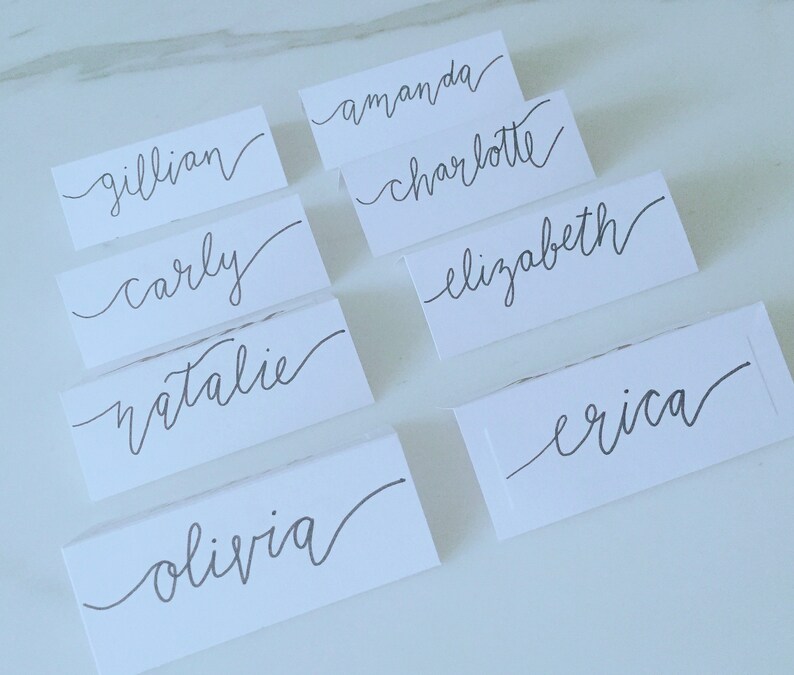 Custom Handwritten Personalized Calligraphy Place Cards Etsy