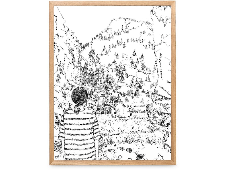 A Million Dots Pointillism Landscape Graphic Art Illustration Pen Art Abstract Art Wall Art Pdf Print Printable Poster