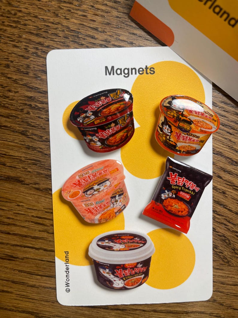 Mini Food Acrylic Magnet Set: Buldak Korean Ramen Fridge Decor - Etsy