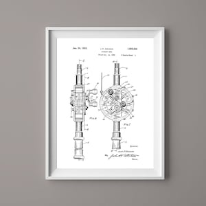 Vintage Fishing Rod & Reel Gear Tackle - Patent Print- Instant Download - Ready to Print - #019