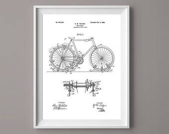 Vintage Bicycle Patent Print - Patente de bicicleta - Arte de bicicleta - Arte de pared de bicicleta - Decoración de bicicletas - Póster de bicicletas - Patente de bicicletas - #100
