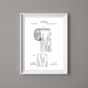 Cartel de impresión de patente de rollo de papel higiénico vintage - Arte de baño - Decoración de baño - Foto de baño - Descarga instantánea - Listo para imprimir - #064