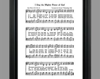 Canto el Poderoso Poder de Dios Letras de Himnos - Partituras - Arte del Himno - Decoración del Hogar - Arte Inspirador - Regalo - Descargar Instantáneamente #HYMN-049