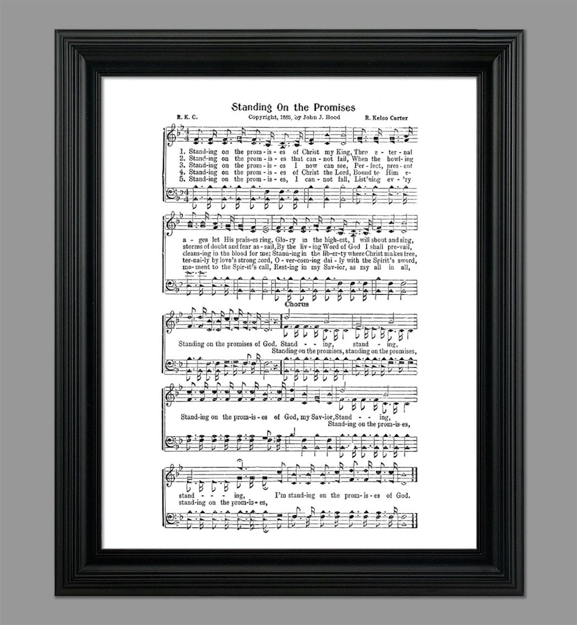 Standing on the Promises Hymn Lyrics Hymnal Sheet Sheet Music Home Decor Inspirational Art ...