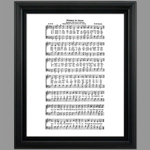 Victory In Jesus Hymn Lyrics - Hymnal Sheet - Sheet Music- Home Decor - Inspirational Art - Gift - Instant Download - #HYMN-038