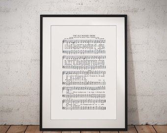 The Old Rugged Cross Hymn - Hymnal Sheet - Sheet Music- Home Decor - Inspirational Art - Gift - Instant Download - #HYMN-013