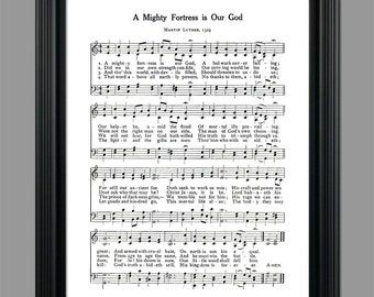 A Mighty Fortress is Our God Hymn - Hymnal Sheet - Sheet Music- Home Decor - Inspirational Art - Gift - Instant Download - #HYMN-016