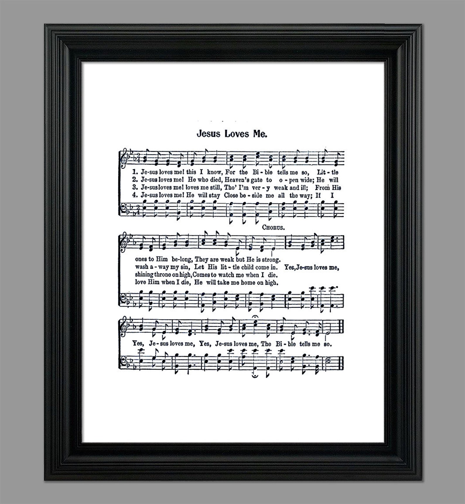 Jesus Loves Me Hymn Lyrics Hymnal Sheet Sheet Music Home Decor ...