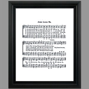 Jesus Loves Me Hymn Lyrics - Hymnal Sheet - Sheet Music- Home Decor - Inspirational Art - Gift - Instant Download #HYMN-024