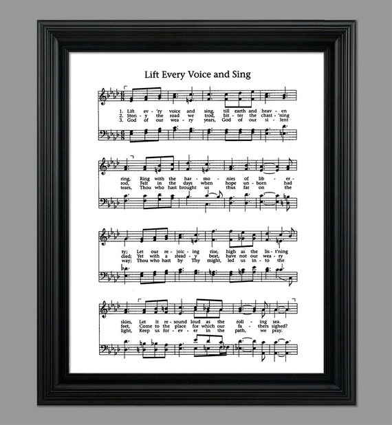 Lift Every Voice And With Us Sing Hymn Lyrics Hymnal Sheet Etsy