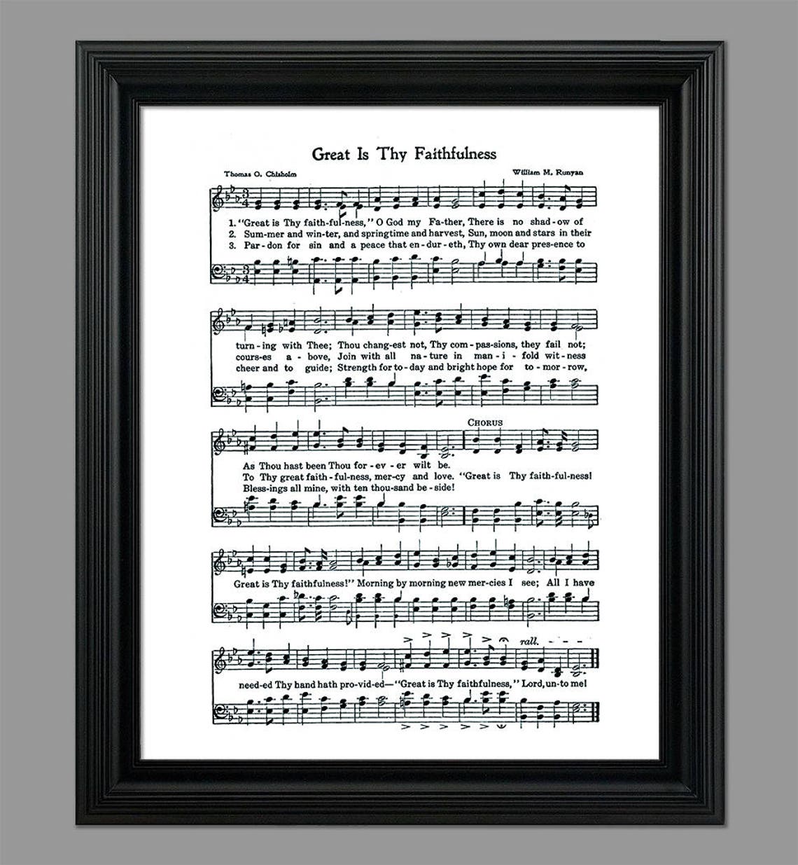 Great is Thy Faithfulness Hymn Lyrics Hymnal Art Sheet Etsy