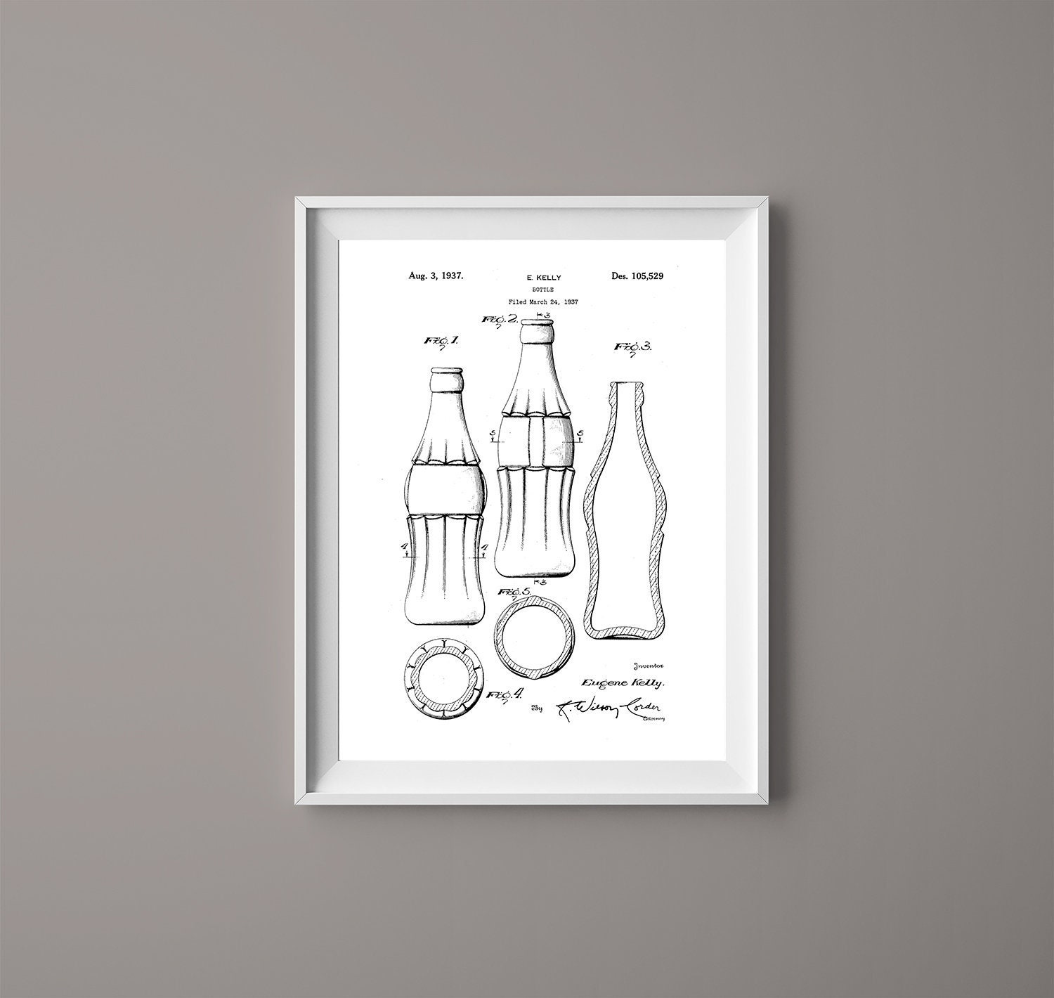 Vintage Coca Cola Bottle Patent Print - Coke Bottle Patent - Coca Cola Poster - Diner Kitchen Art - Instant Download - Ready to Print - #001