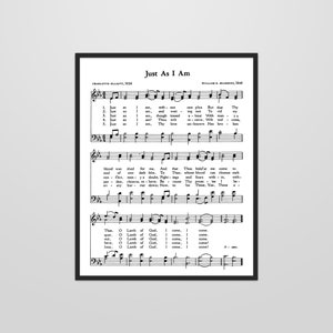 Just As I Am Lyrics - Sheet Music Art - Hymn Art - Hymnal Sheet - Home Decor - Music Sheet - Gift - Instant Download - #HYMN-056