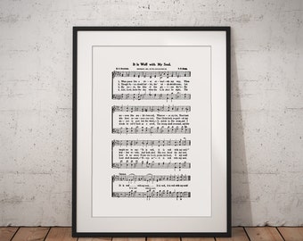 Va bene con My Soul Hymn Lyrics - Hymnal Sheet - Sheet Music- Home Decor - Inspirational Art - Gift - Download istantaneo - #HYMN-002