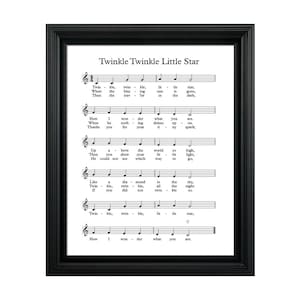 Twinkle Twinkle Little Star Print - Printable Wall Art - Sheet Music Print - Digital Print - Home Decor - Instant Download