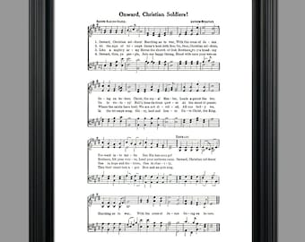 Oneward Christian Soldier Hymn Lyrics - Hymnal Sheet - Sheet Music- Home Decor - Inspirational Art - Instant Download - #HYMN-005