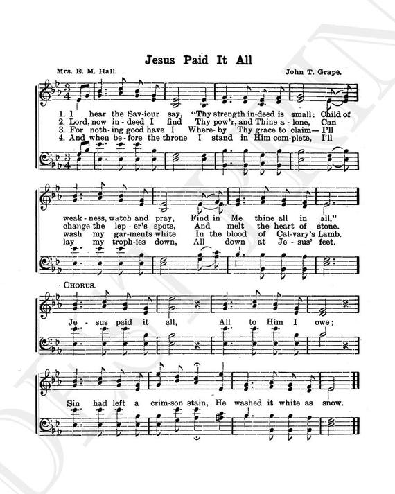 How Great Thou Art Hymn Lyrics - Sheet Music Art - Hymn Art - Hymnal Sheet  - Home Decor - Music Sheet - Gift - Instant Download - #HYMN-034