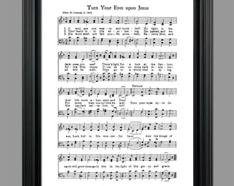 Turn Your Eyes On Jesus Hymn Lyrics - Partituras - Hymn Art - Hymnal Sheet - Home Decor - Partitura musical - Descarga instantánea - #HYMN-055