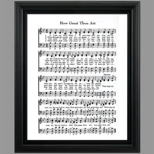 How Great Thou Art Hymn Lyrics - Sheet Music Art - Hymn Art - Hymnenblatt - Home Decor - Notenblatt - Geschenk - Instant Download - #HYMN-034