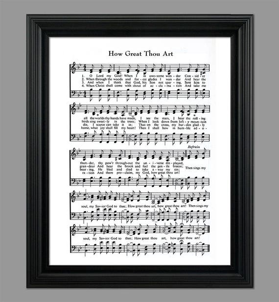 How Great Thou Art Music Sheet Poster Music Sheet Print Music Sheet Print  Song Sheet Lyrics Poster Lyrics Wall Art Music Poster Music Print (24 x 36