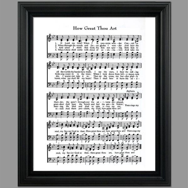 How Great Thou Art Hymn Lyrics - Sheet Music Art - Hymn Art - Hymnal Sheet - Home Decor - Music Sheet - Gift - Instant Download - #HYMN-034