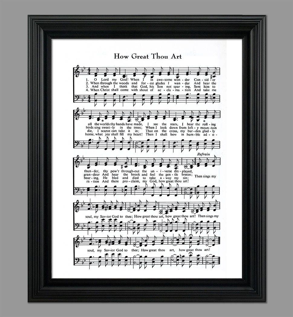 How Great Thou Art Hymn Lyrics - Sheet Music Art - Hymn Art - Hymnal Sheet  - Home Decor - Music Sheet - Gift - Instant Download - #HYMN-034