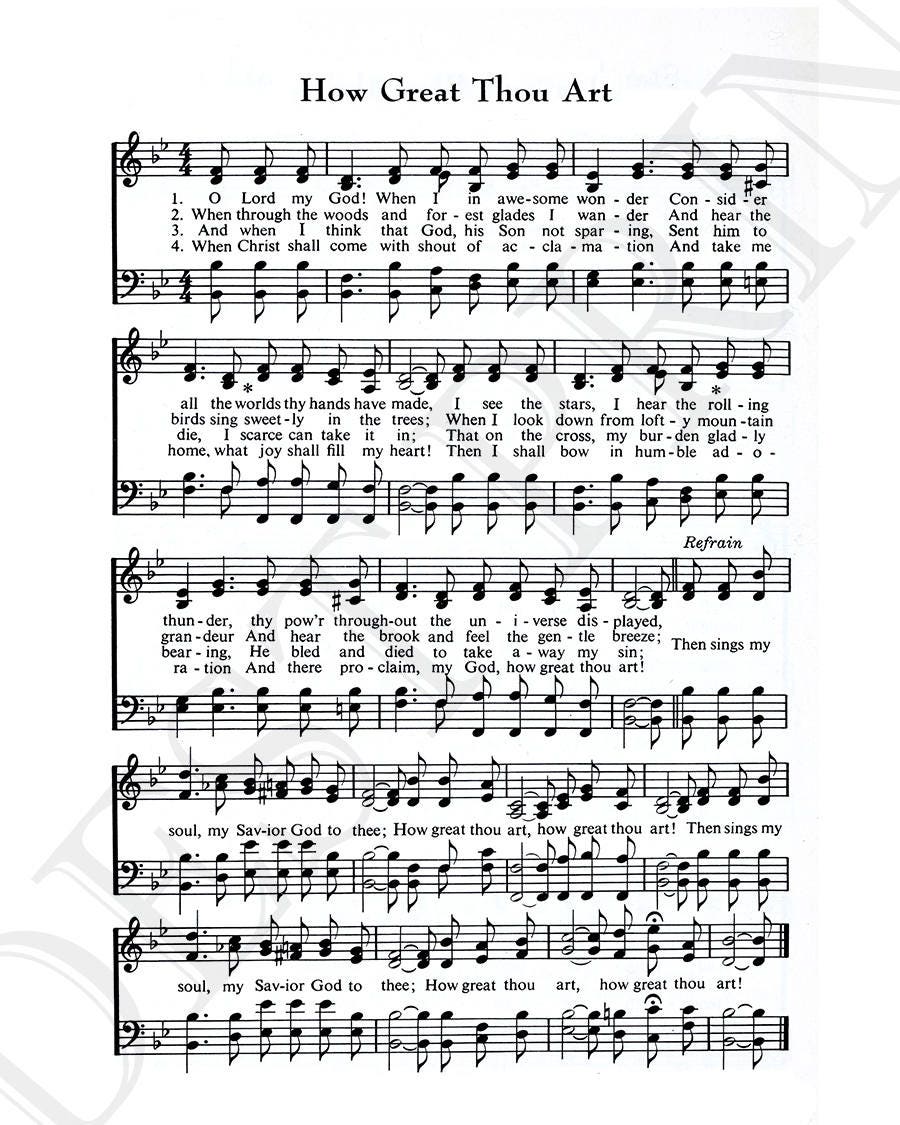 How Great Thou Art Hymn Lyrics - Sheet Music Art - Hymn Art - Hymnal Sheet  - Home Decor - Music Sheet - Gift - Instant Download - #HYMN-034