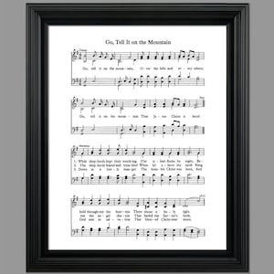 Go Tell It On The Mountain Hymn Lyrics - Noten musik Art - Gesangsbuch Home Dekor - Inspirierende Kunst - Geschenk - Sofort Download - #HYMN-044